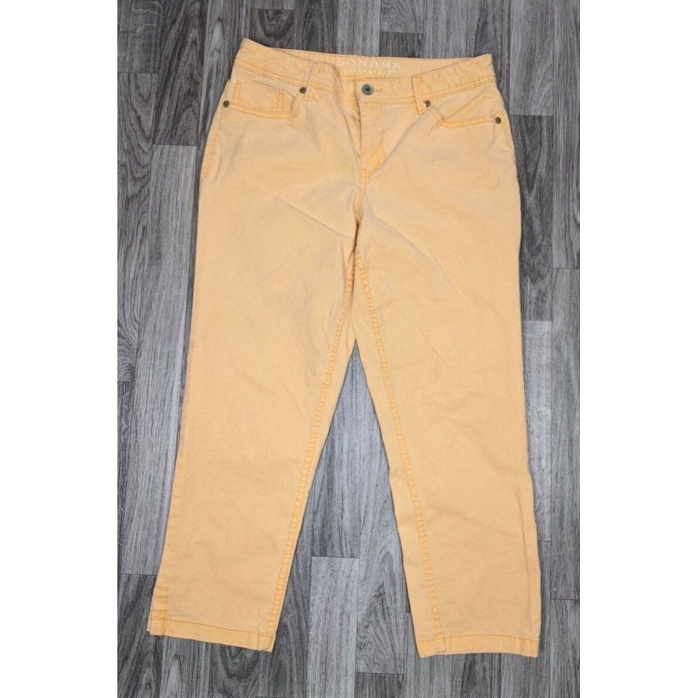 (3/$35) Sonoma Size 10 Petite Original Fit Cropped Orange‎ Ankle Denim Jeans
